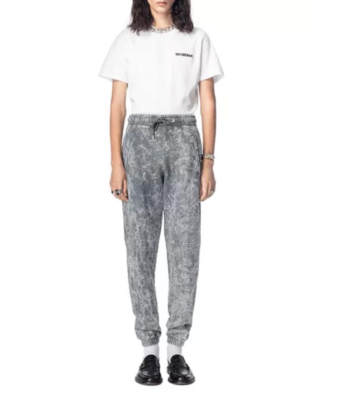 RICK OWENS Серые хлопковые спортивные брюки и шорты, фото 2