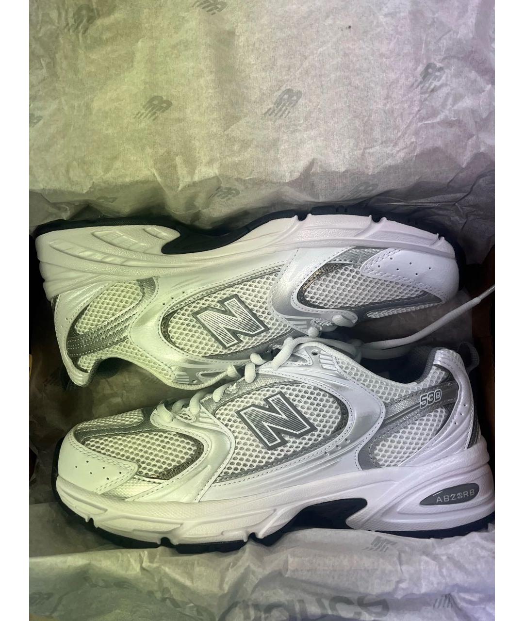 NEW BALANCE Серебряные низкие кроссовки / кеды из искусственной кожи, фото 2