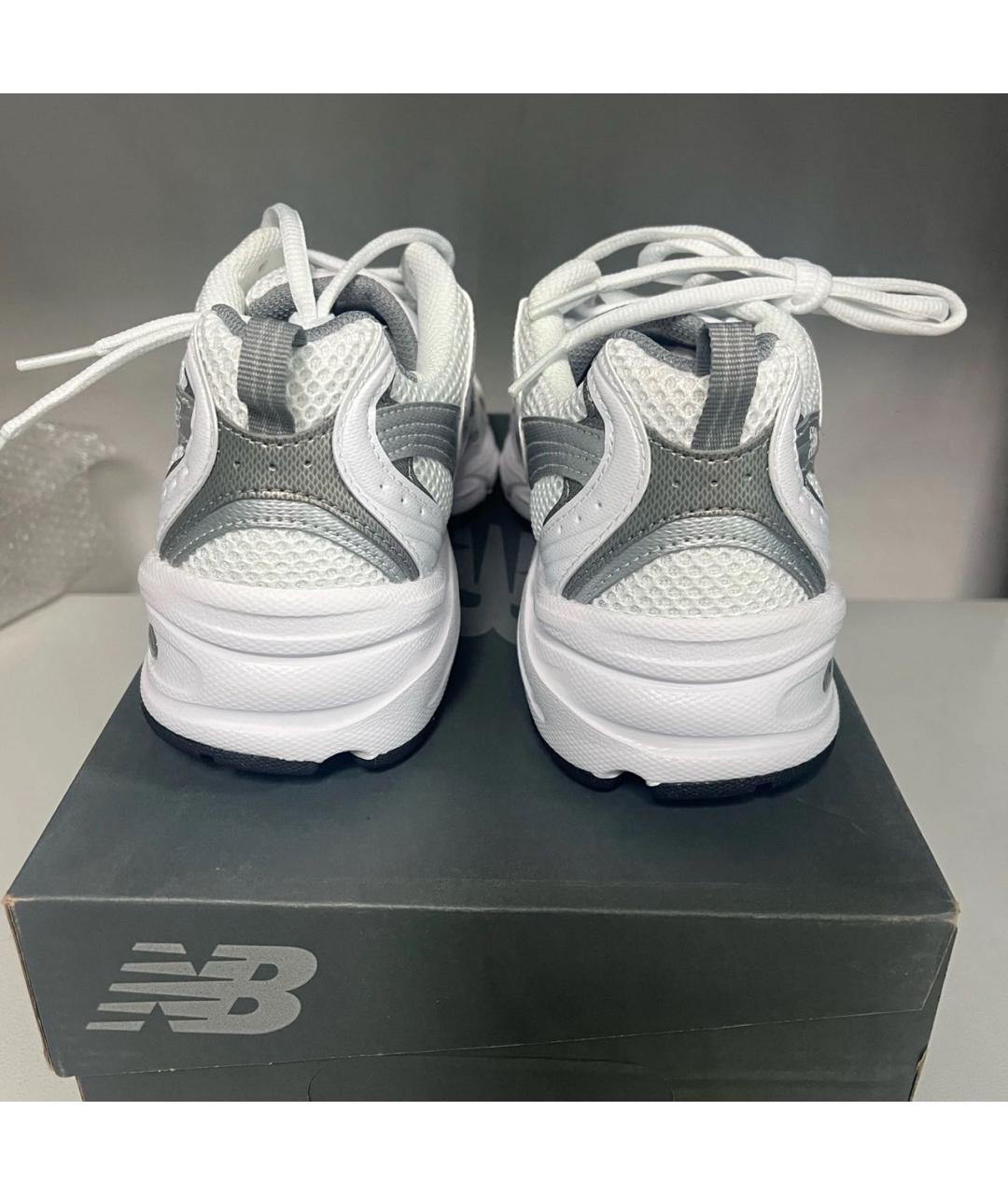 NEW BALANCE Серебряные низкие кроссовки / кеды из искусственной кожи, фото 3