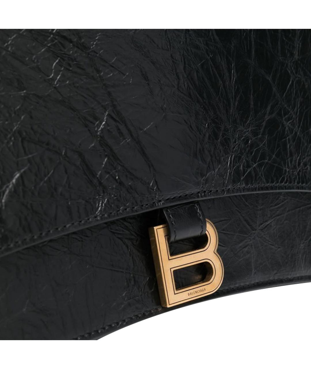 BALENCIAGA Черная кожаная сумка через плечо, фото 5