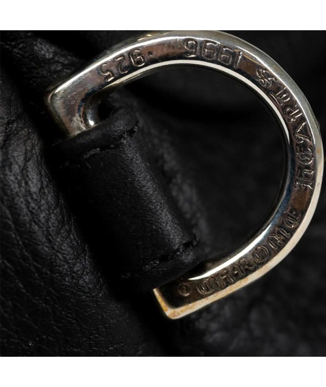 CHROME HEARTS Черная кожаная поясная сумка, фото 4