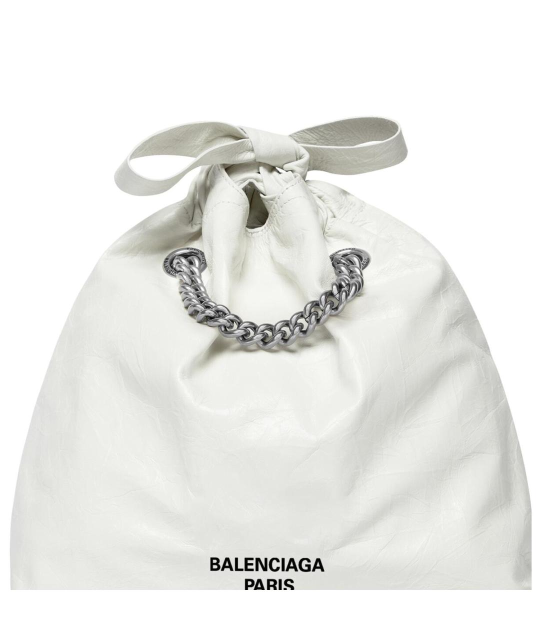 BALENCIAGA Белая кожаная сумка через плечо, фото 7