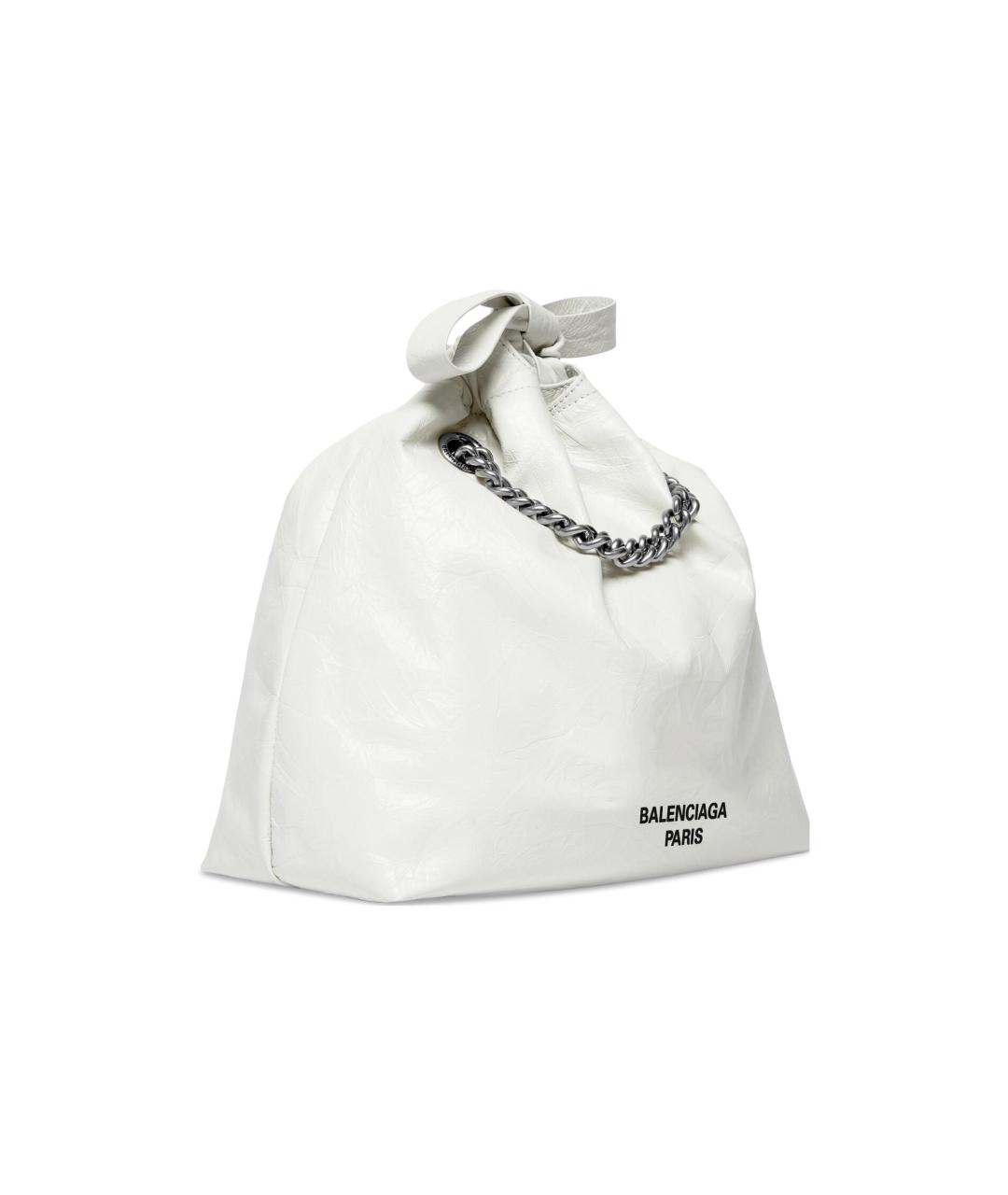 BALENCIAGA Белая кожаная сумка через плечо, фото 3