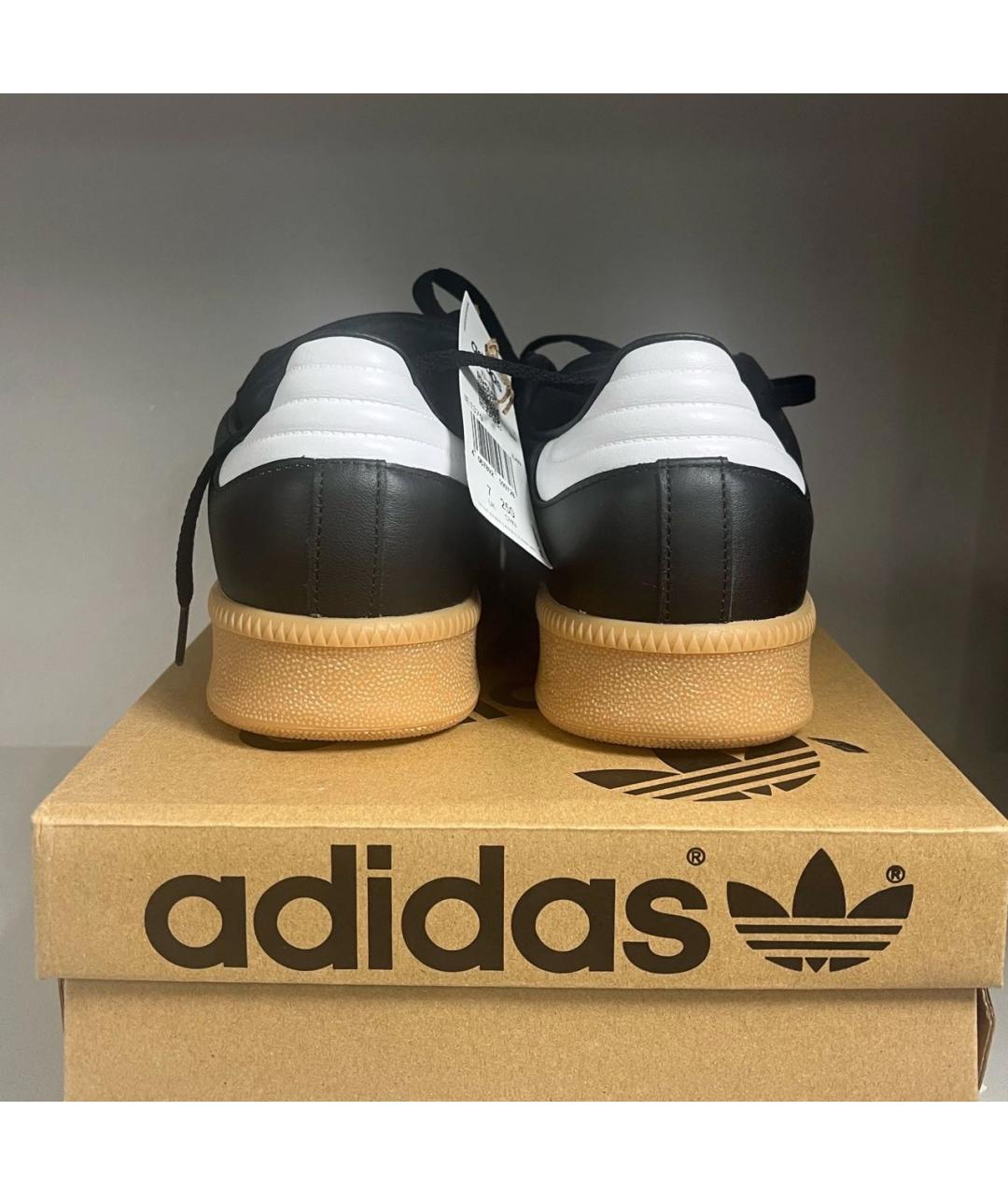 ADIDAS Черные кеды из искусственной кожи, фото 2