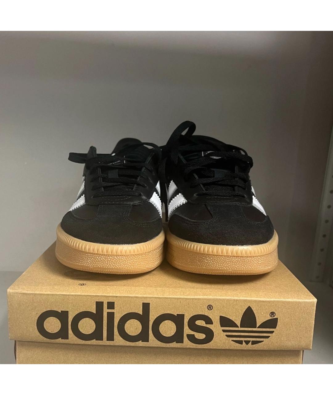 ADIDAS Черные кеды из искусственной кожи, фото 4
