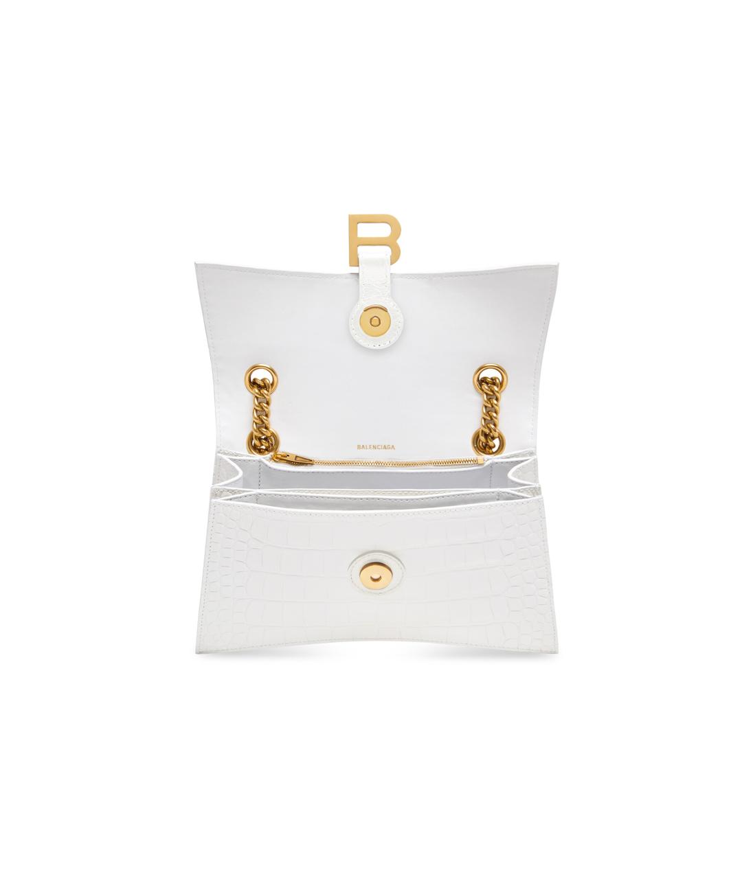 BALENCIAGA Белая кожаная сумка через плечо, фото 5
