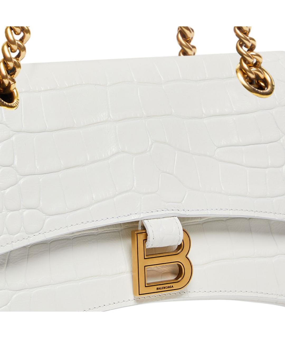 BALENCIAGA Белая кожаная сумка через плечо, фото 6