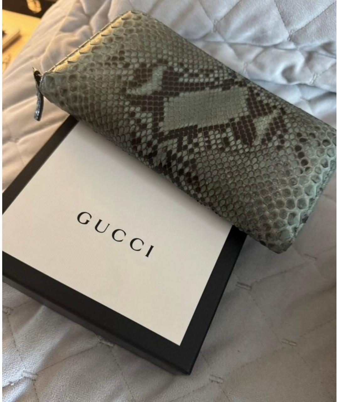 GUCCI Голубой кошелек из экзотической кожи, фото 3