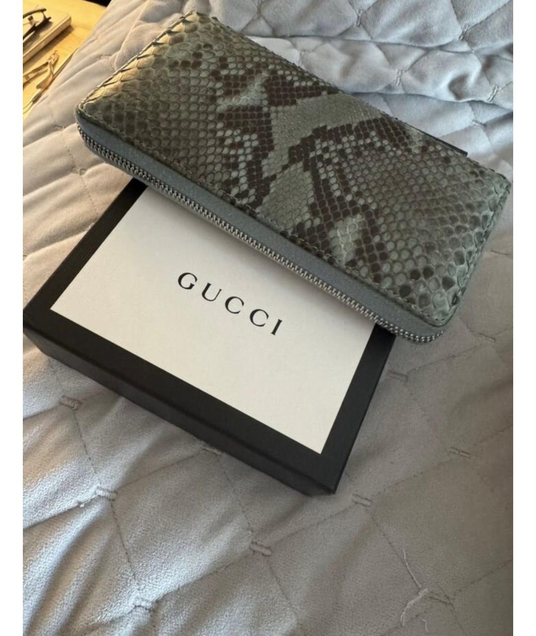 GUCCI Голубой кошелек из экзотической кожи, фото 7