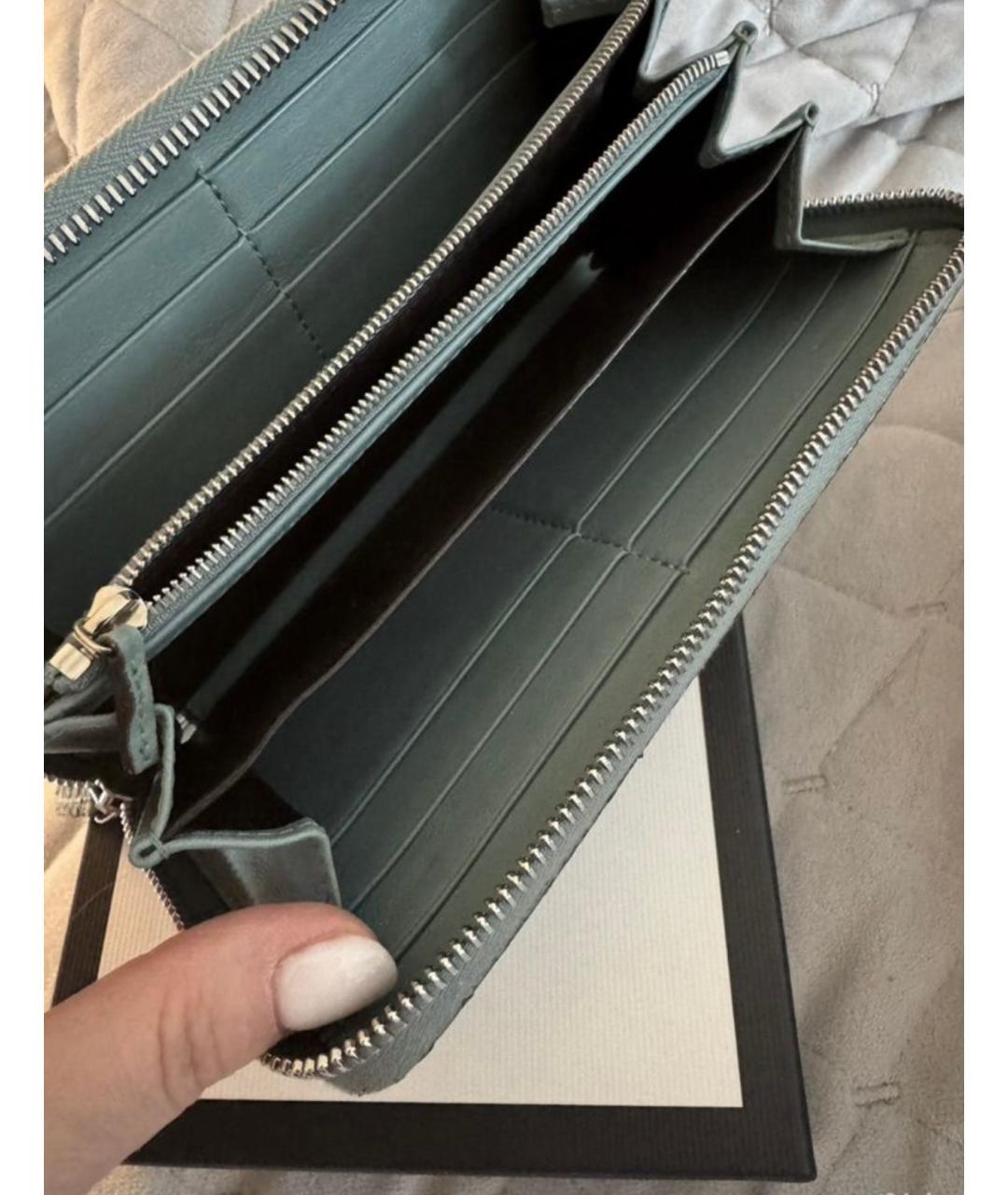 GUCCI Голубой кошелек из экзотической кожи, фото 4