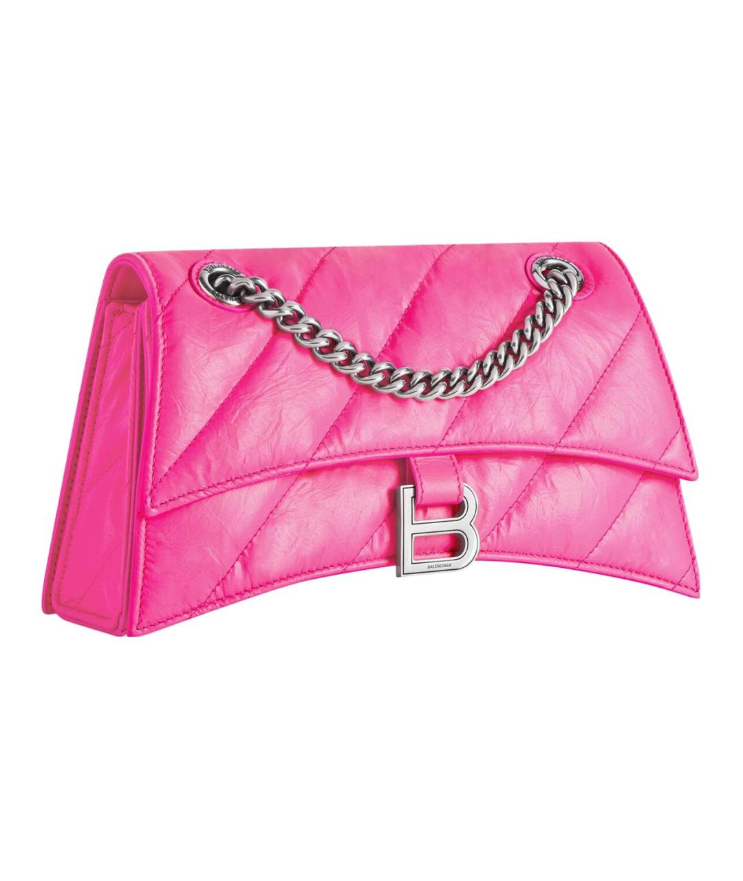 BALENCIAGA Фуксия кожаная сумка через плечо, фото 3