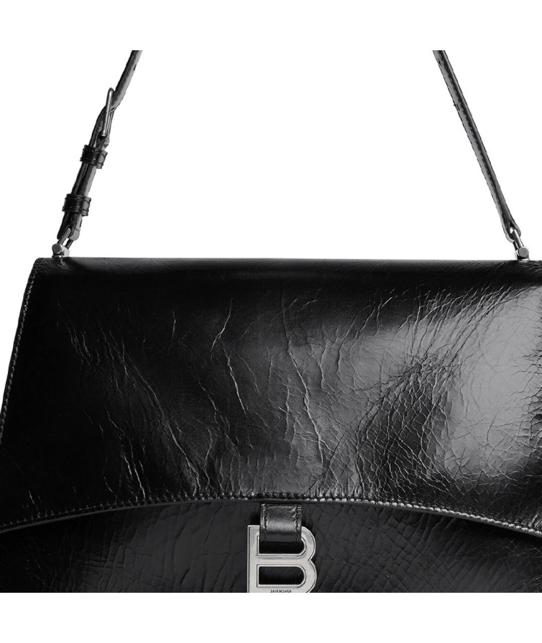 BALENCIAGA Черная кожаная сумка через плечо, фото 5