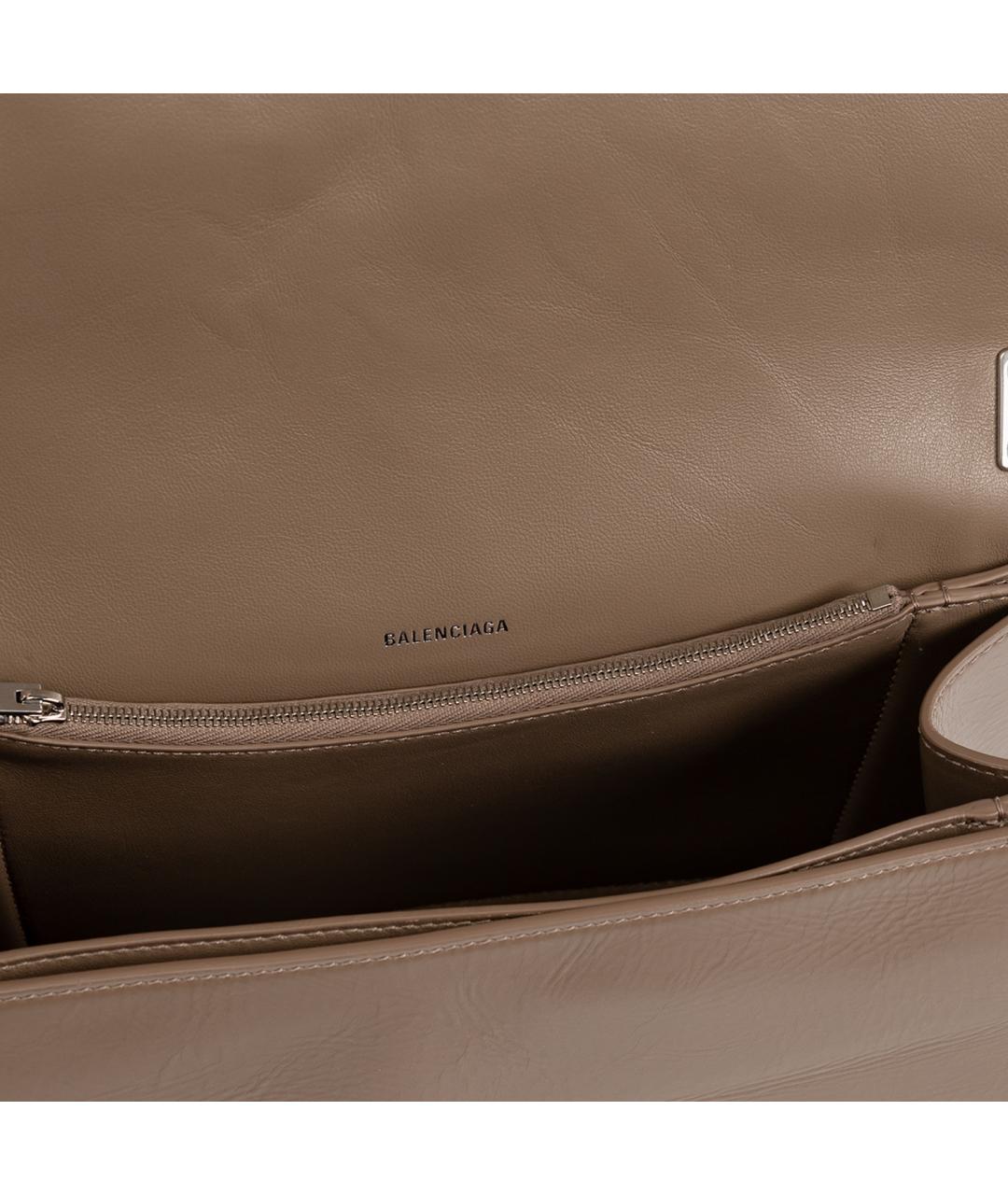 BALENCIAGA Коричневая кожаная сумка через плечо, фото 4