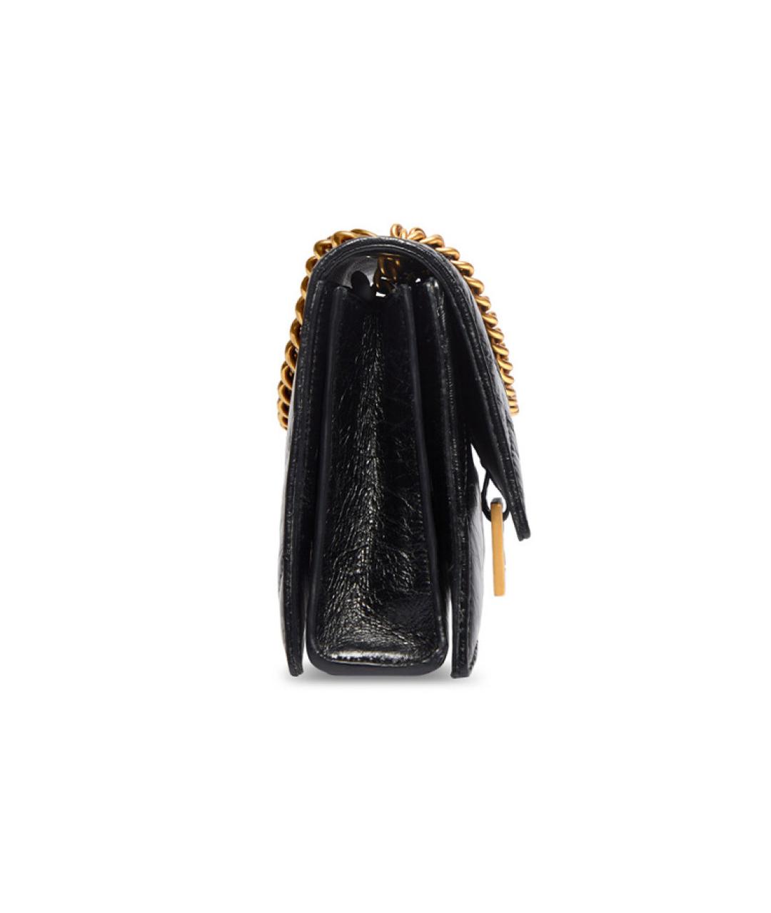 BALENCIAGA Черная кожаная сумка через плечо, фото 3