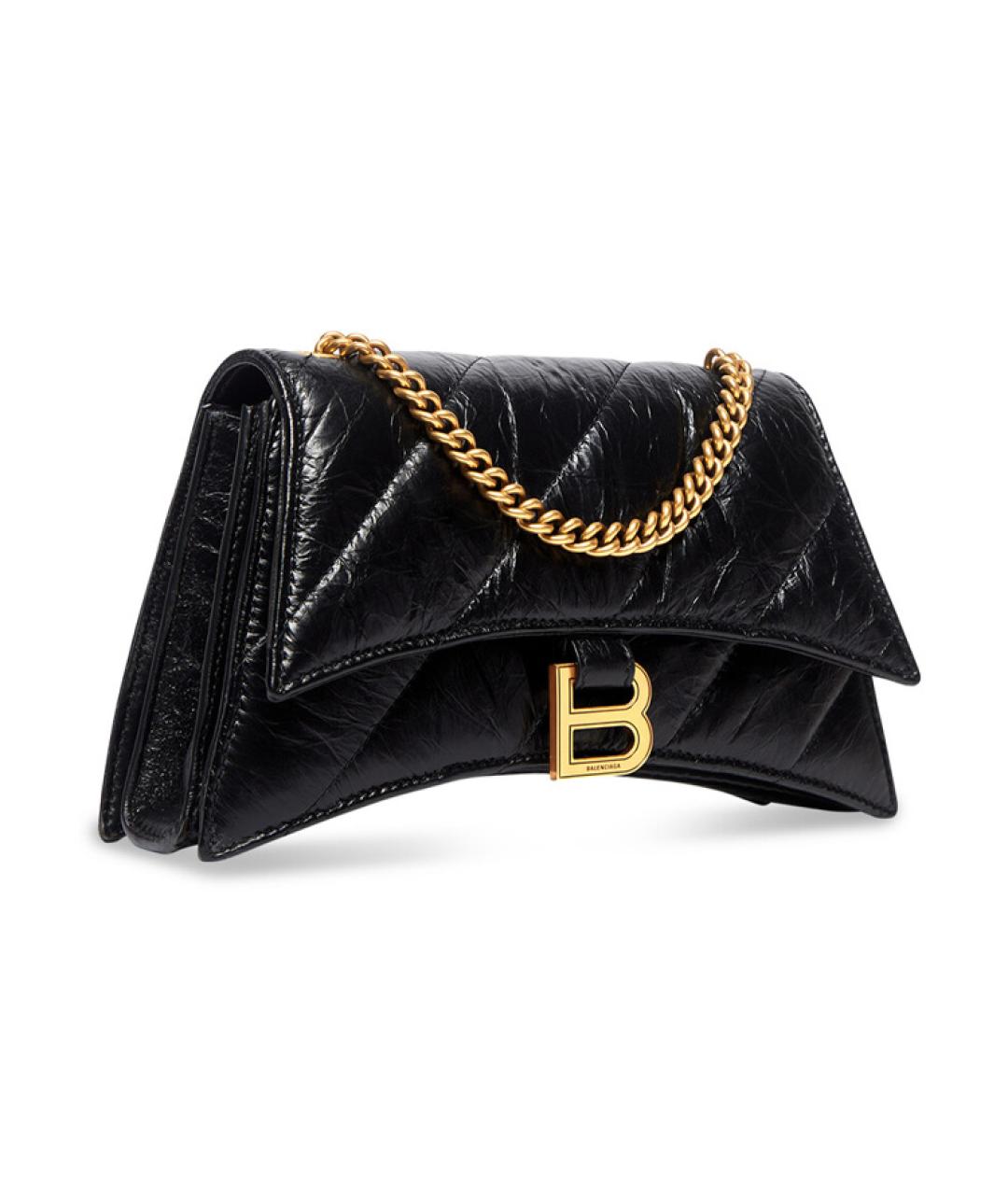 BALENCIAGA Черная кожаная сумка через плечо, фото 2
