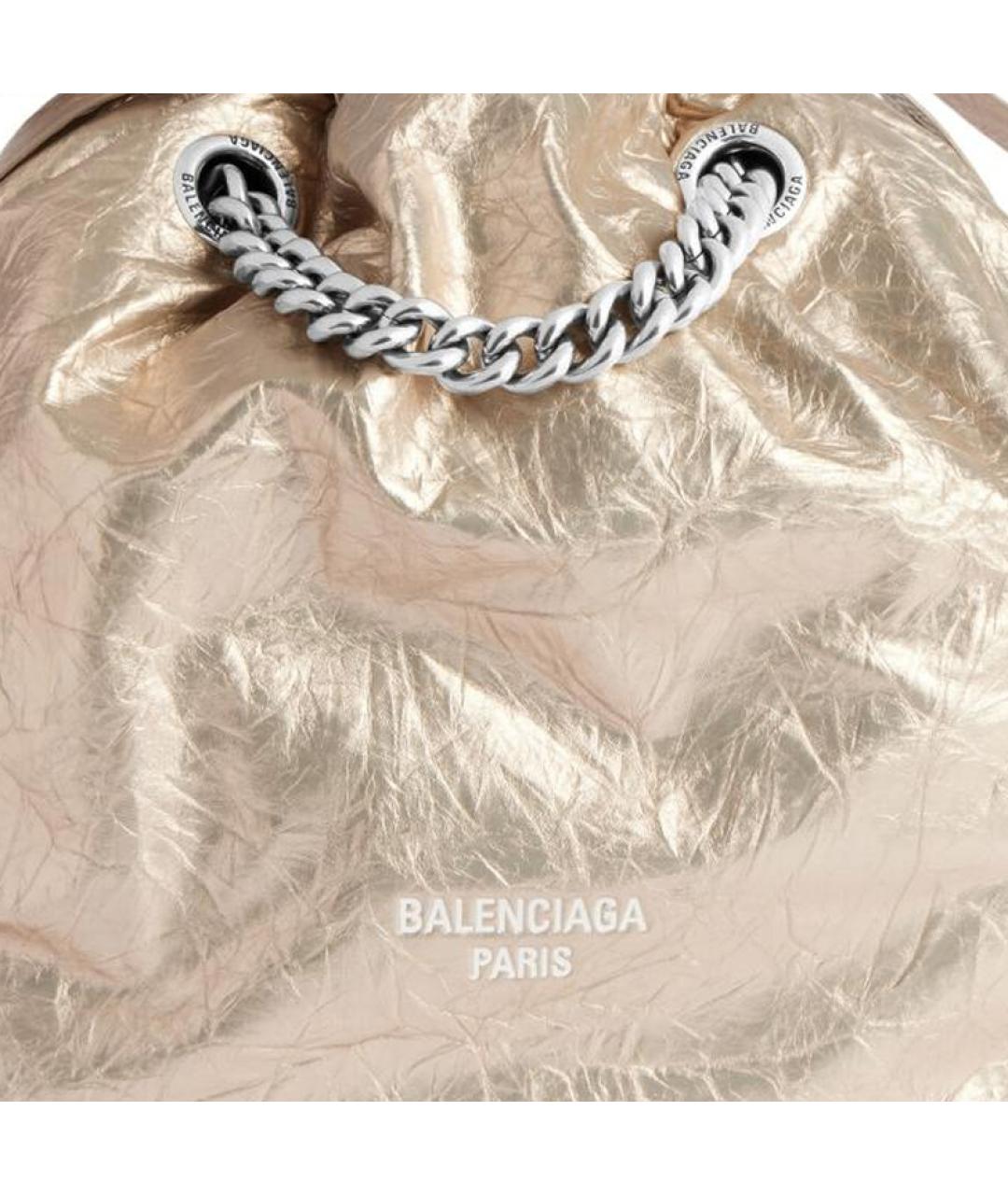 BALENCIAGA Золотая кожаная сумка через плечо, фото 6