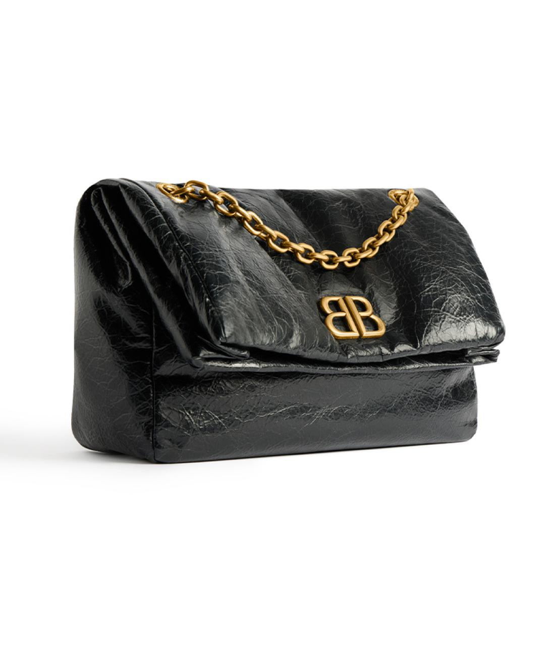 BALENCIAGA Черная кожаная сумка через плечо, фото 2