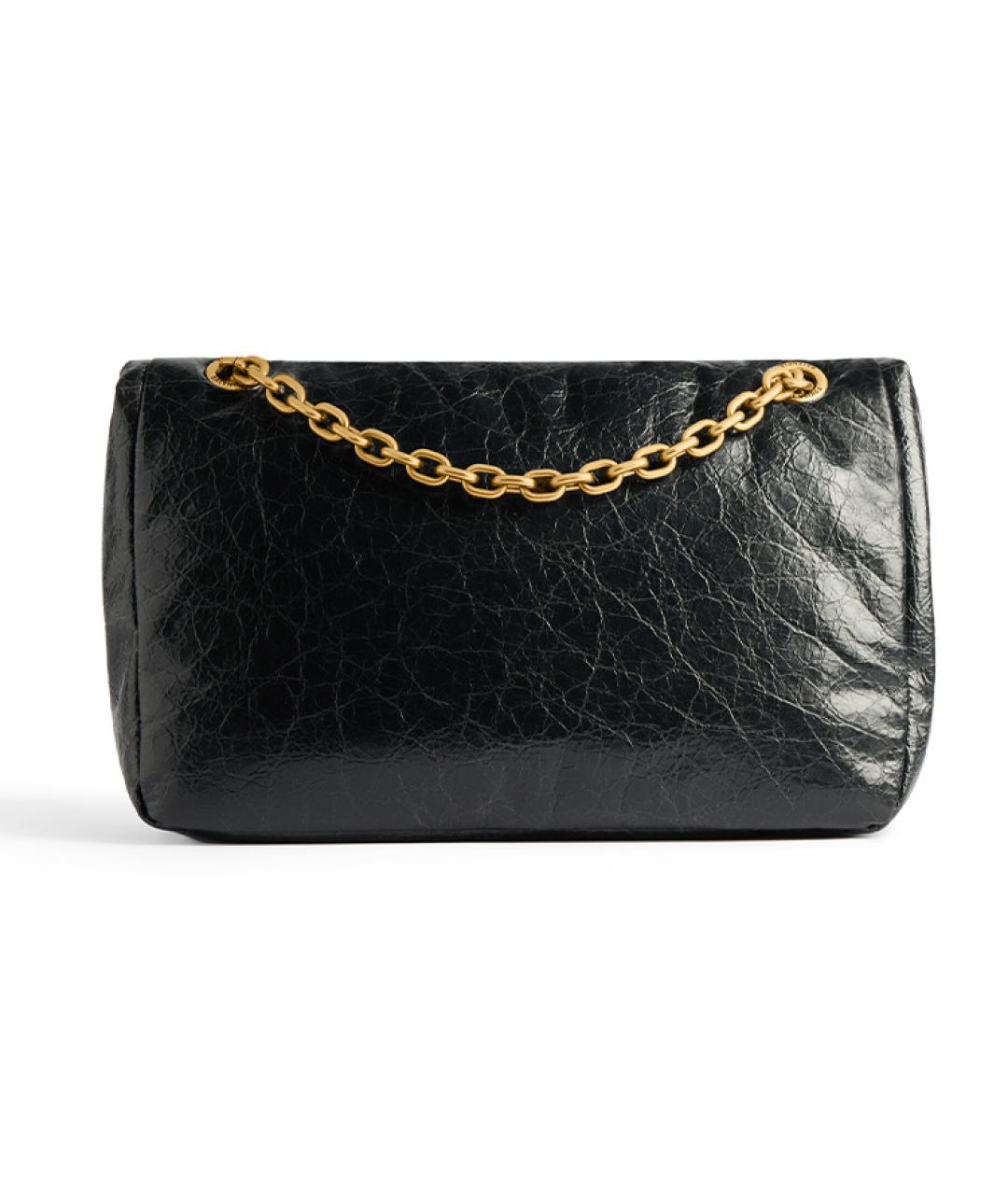 BALENCIAGA Черная кожаная сумка через плечо, фото 4