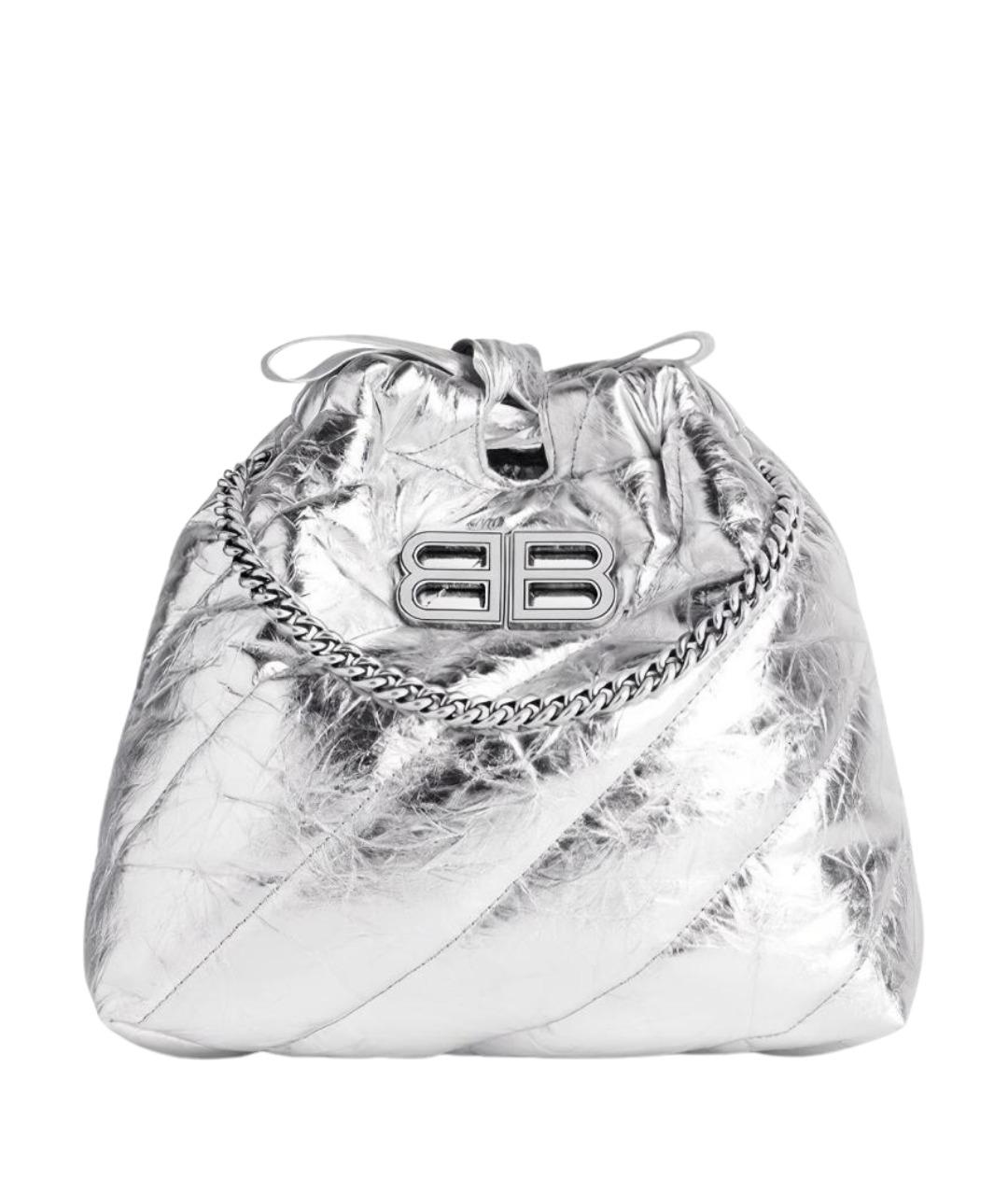 BALENCIAGA Серебряная кожаная сумка через плечо, фото 1