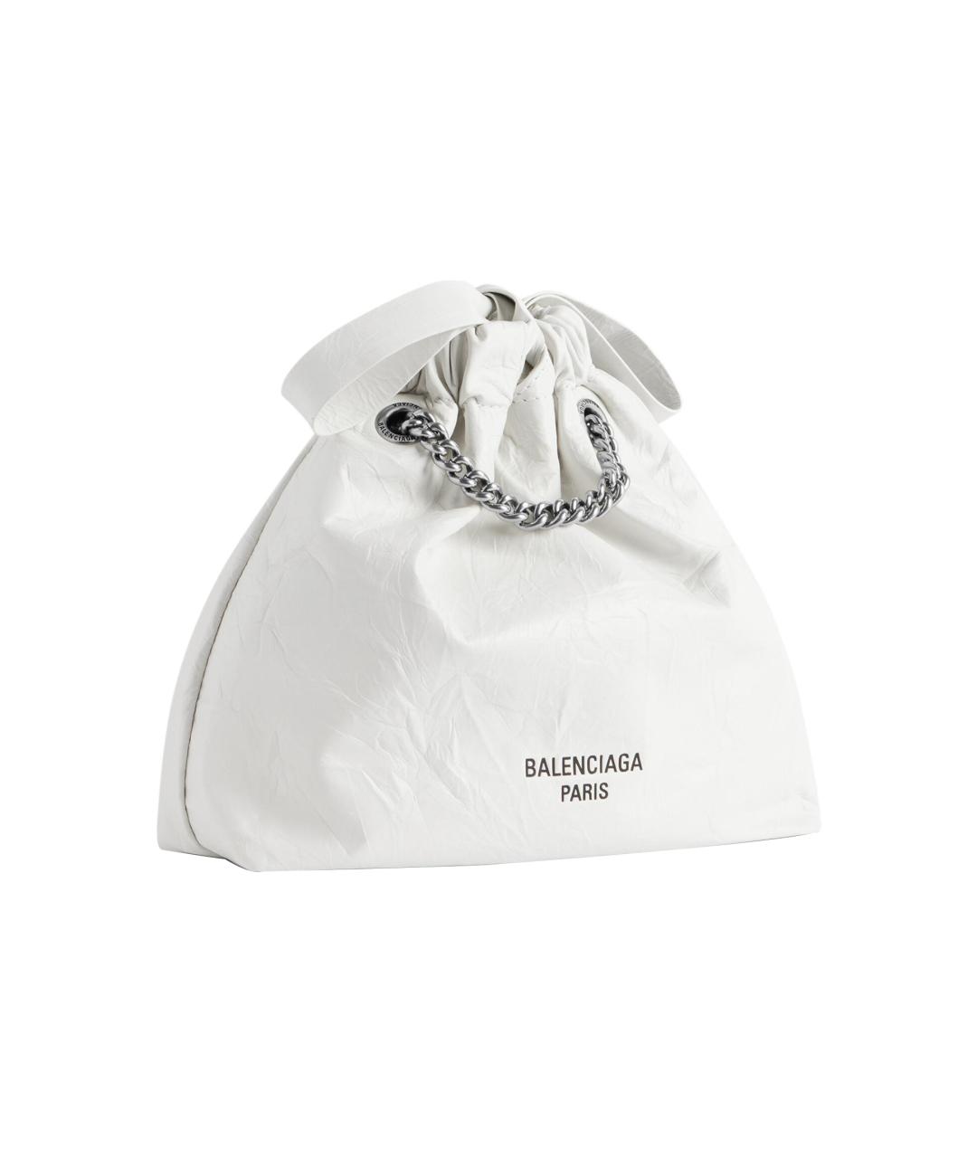 BALENCIAGA Белая кожаная сумка через плечо, фото 2