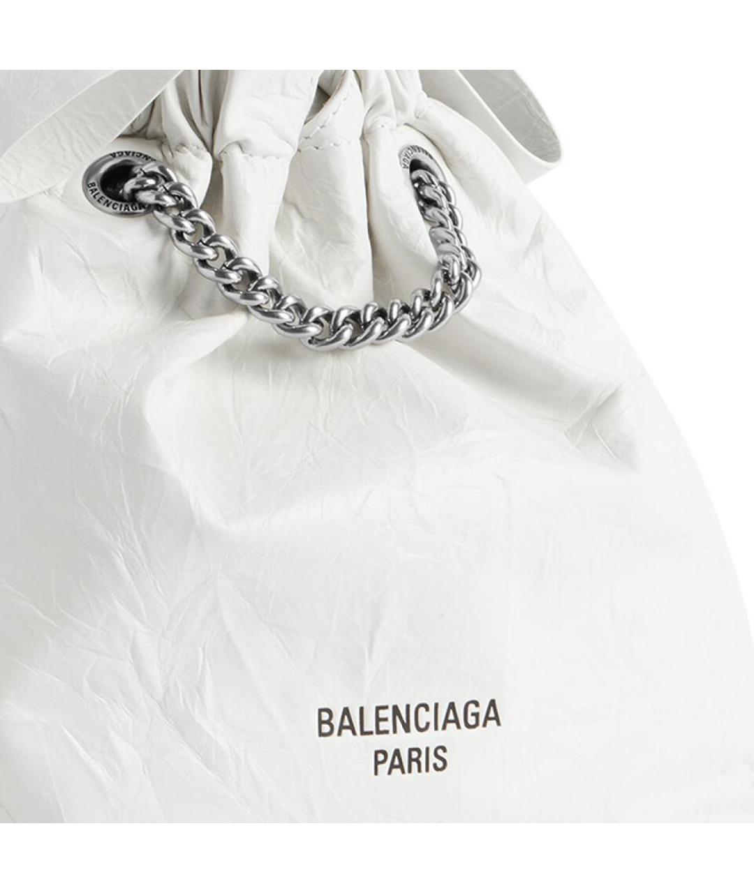 BALENCIAGA Белая кожаная сумка через плечо, фото 6