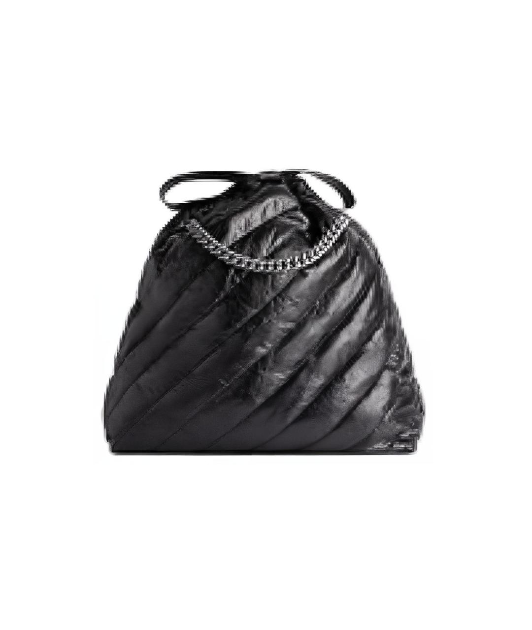 BALENCIAGA Черная кожаная сумка через плечо, фото 4