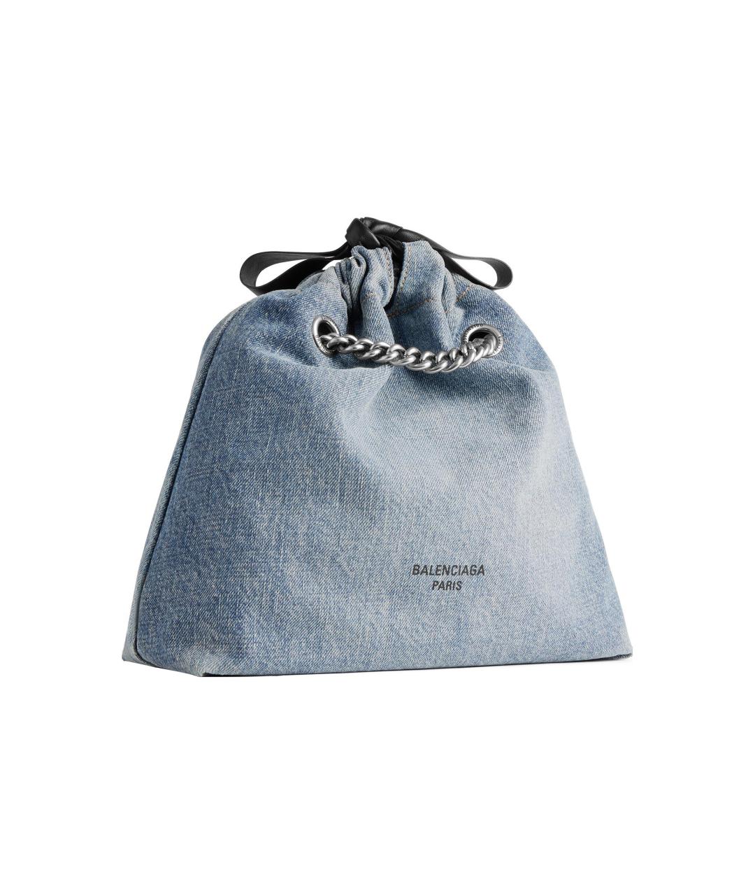 BALENCIAGA Голубая деним сумка через плечо, фото 3