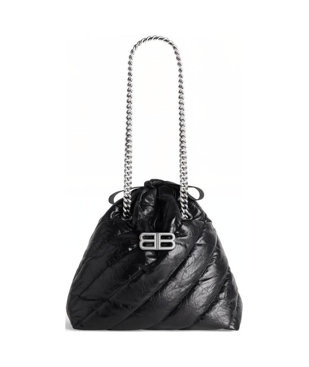 BALENCIAGA Черная сумка через плечо из лакированной кожи, фото 2