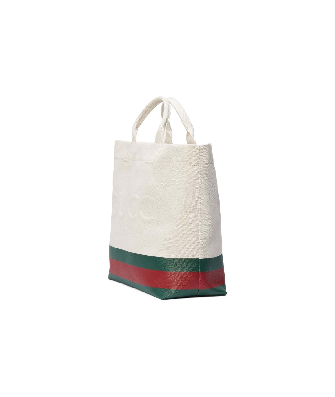 GUCCI Белая тканевая сумка тоут, фото 2
