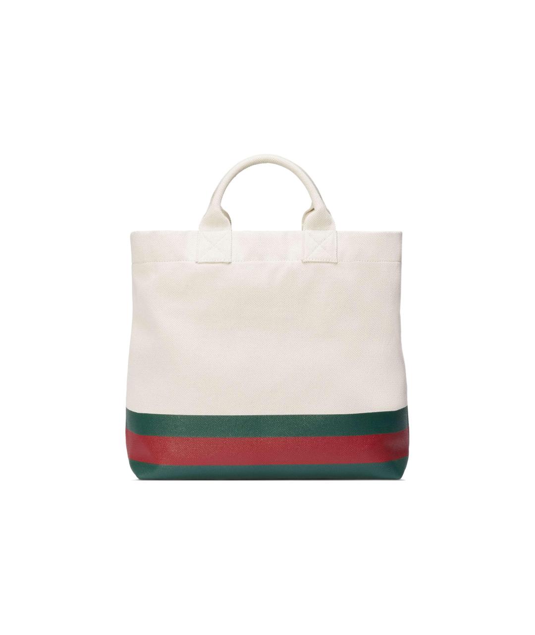 GUCCI Белая тканевая сумка тоут, фото 4