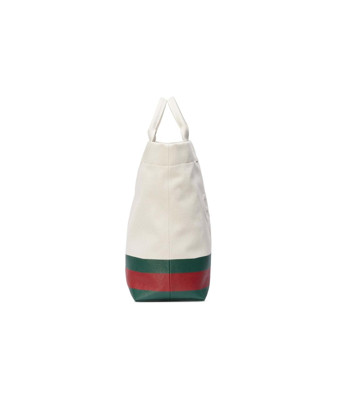 GUCCI Белая тканевая сумка тоут, фото 3