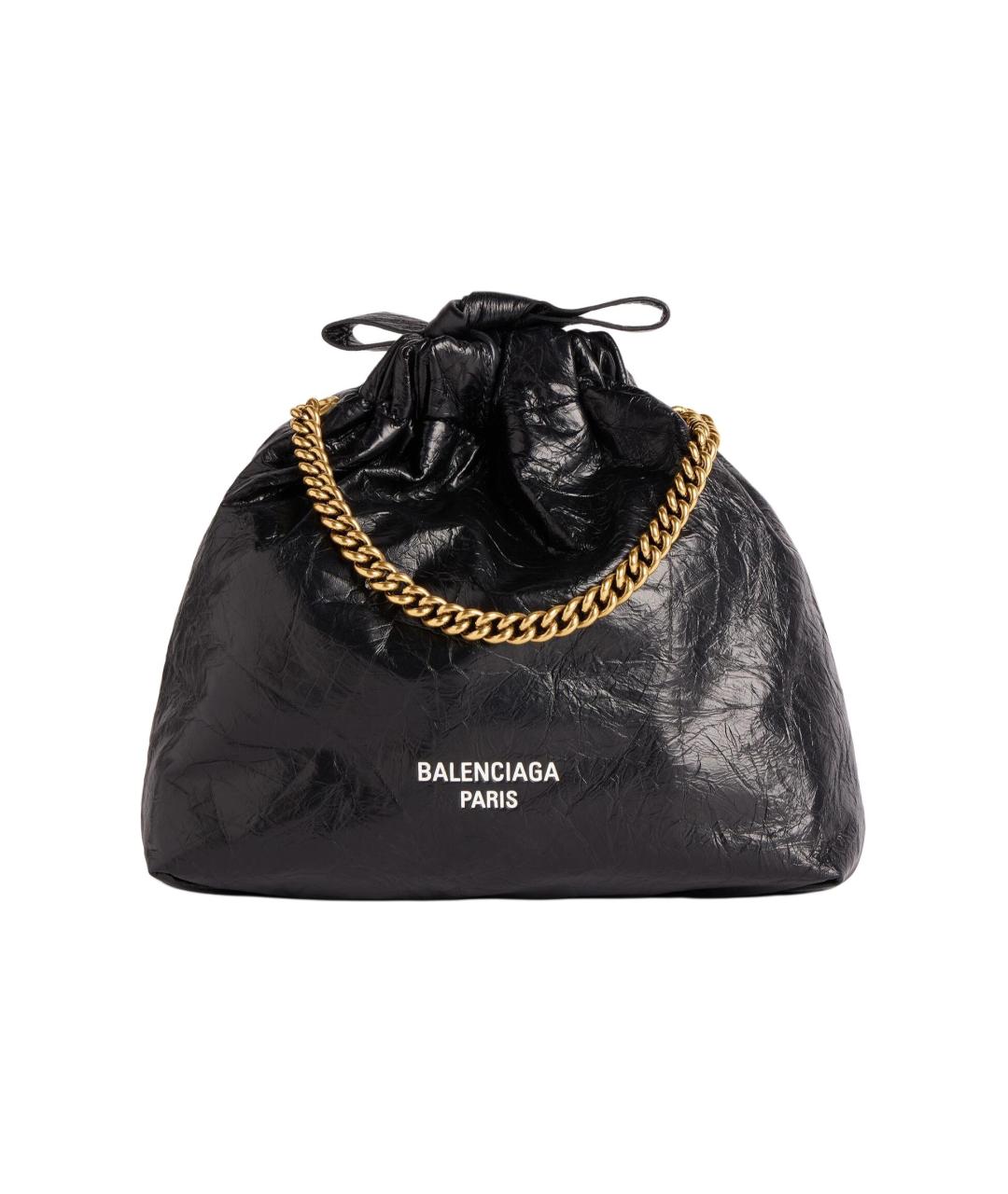 BALENCIAGA Черная кожаная сумка через плечо, фото 1