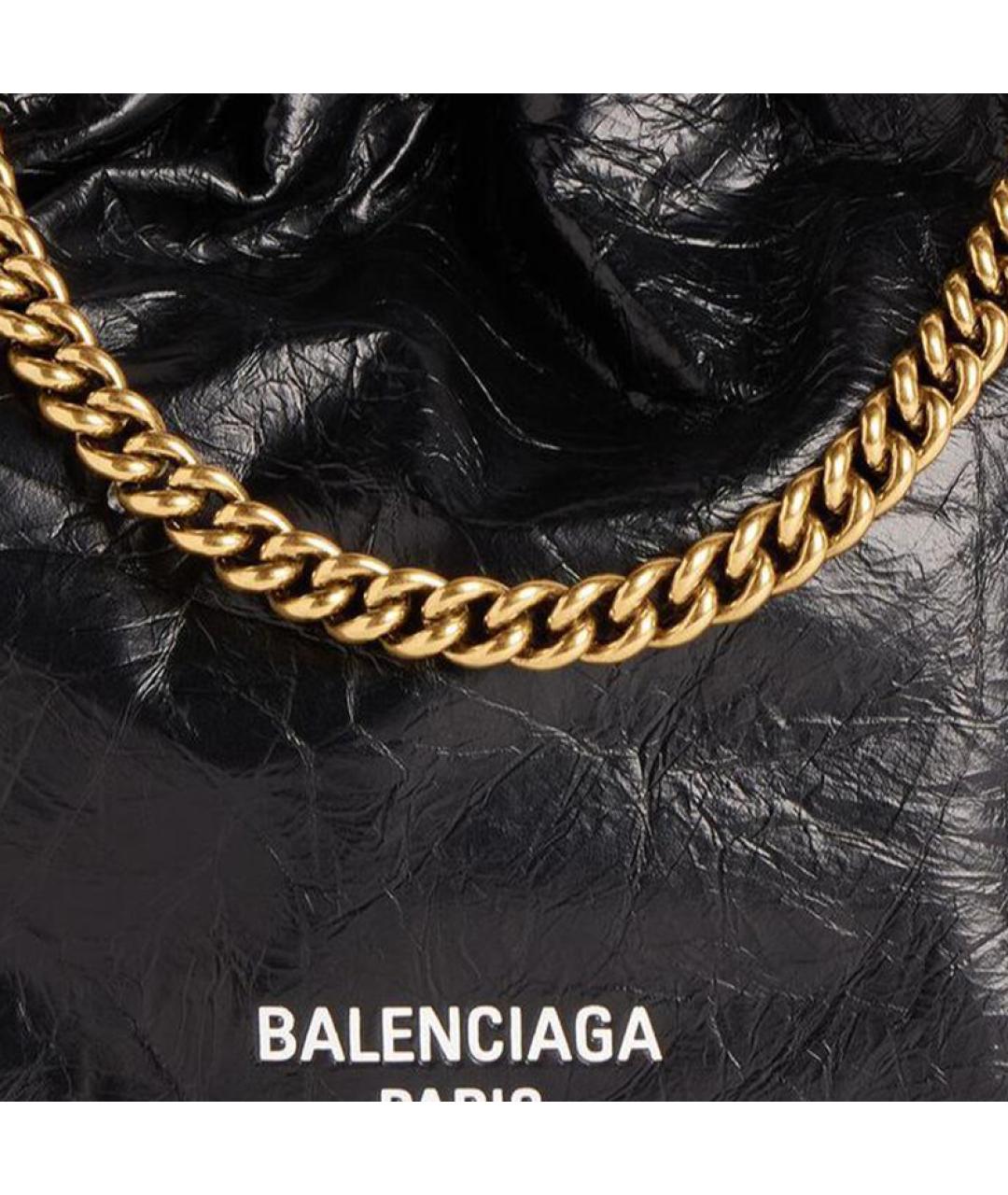 BALENCIAGA Черная кожаная сумка через плечо, фото 5