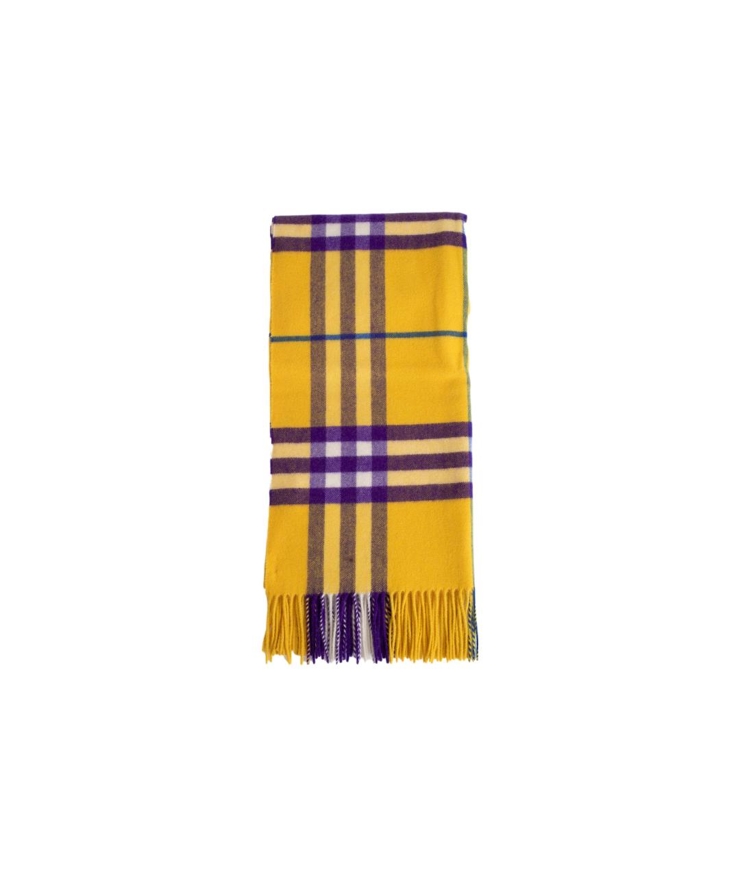 BURBERRY Желтый кашемировый шарф, фото 1