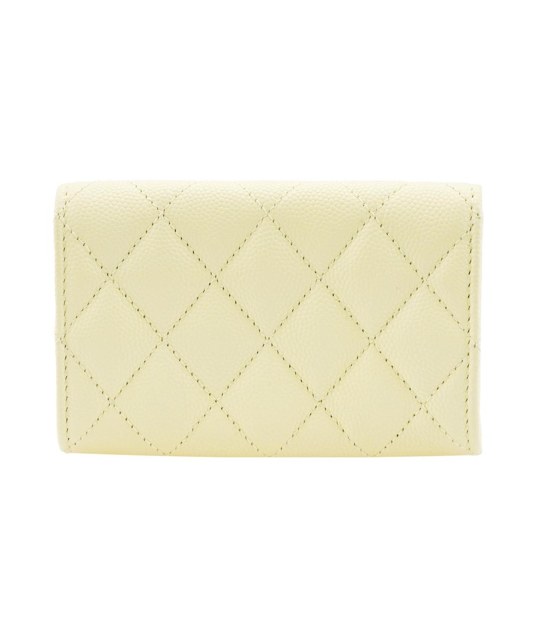 CHANEL Желтый кожаный кардхолдер, фото 3