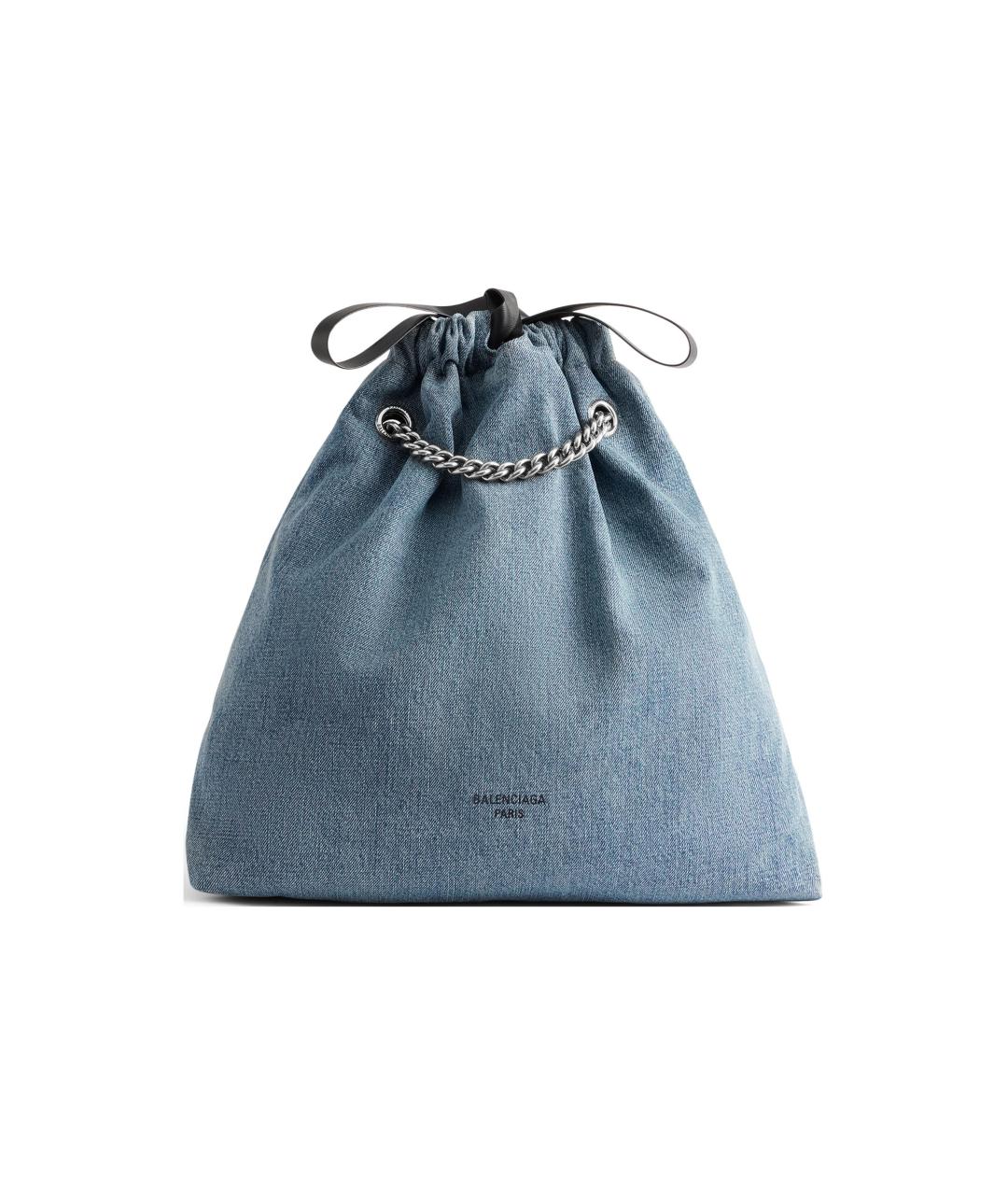 BALENCIAGA Голубая деним сумка через плечо, фото 1