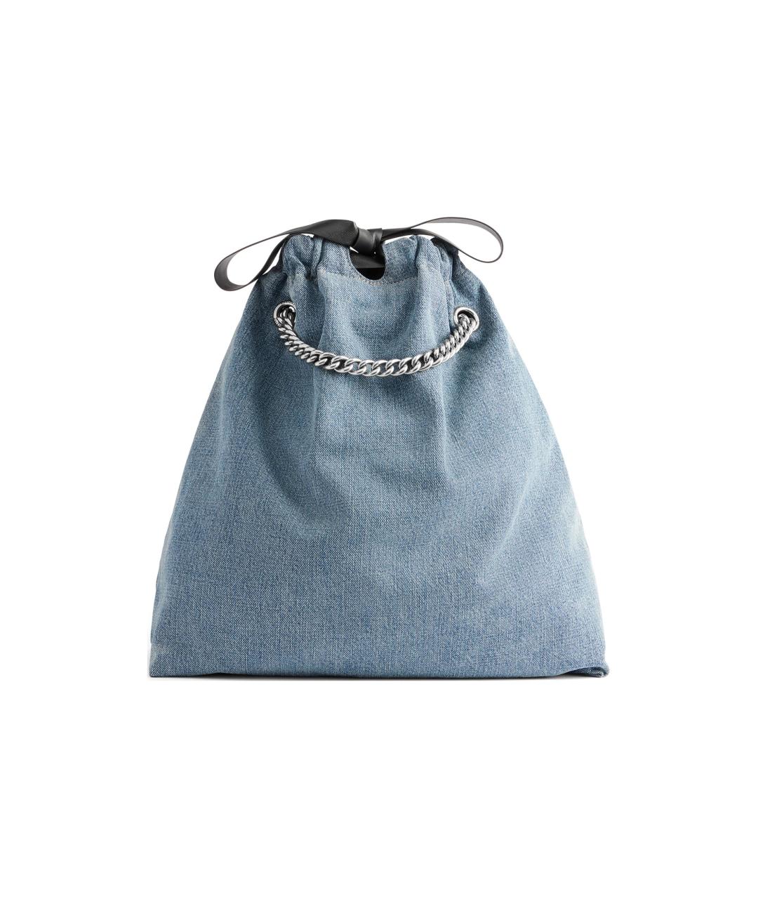 BALENCIAGA Голубая деним сумка через плечо, фото 5