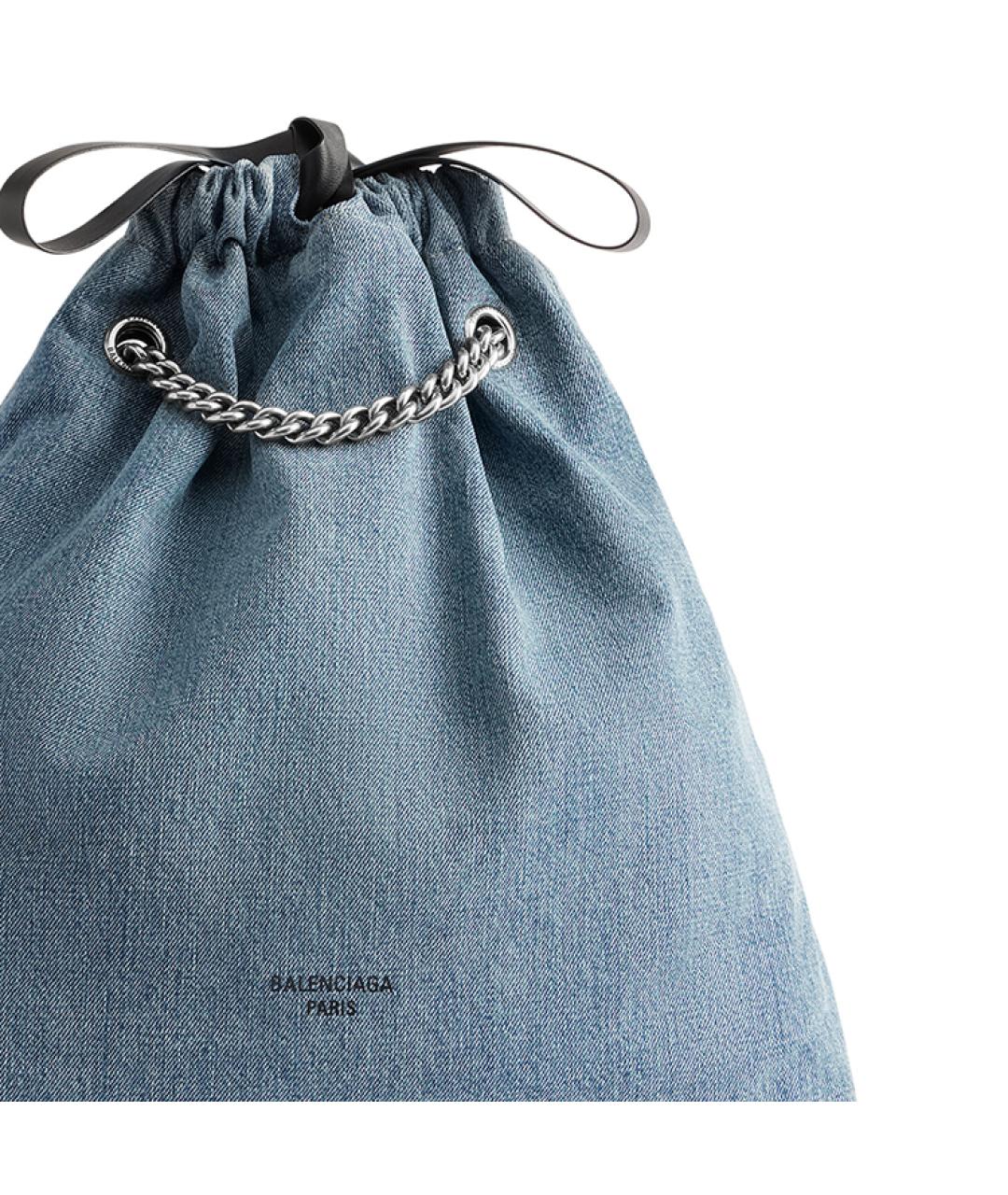 BALENCIAGA Голубая деним сумка через плечо, фото 6
