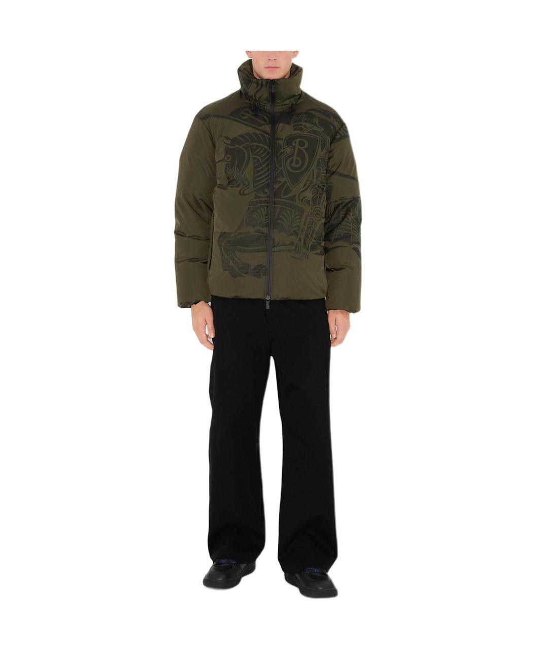 BURBERRY Зеленый пуховик, фото 3
