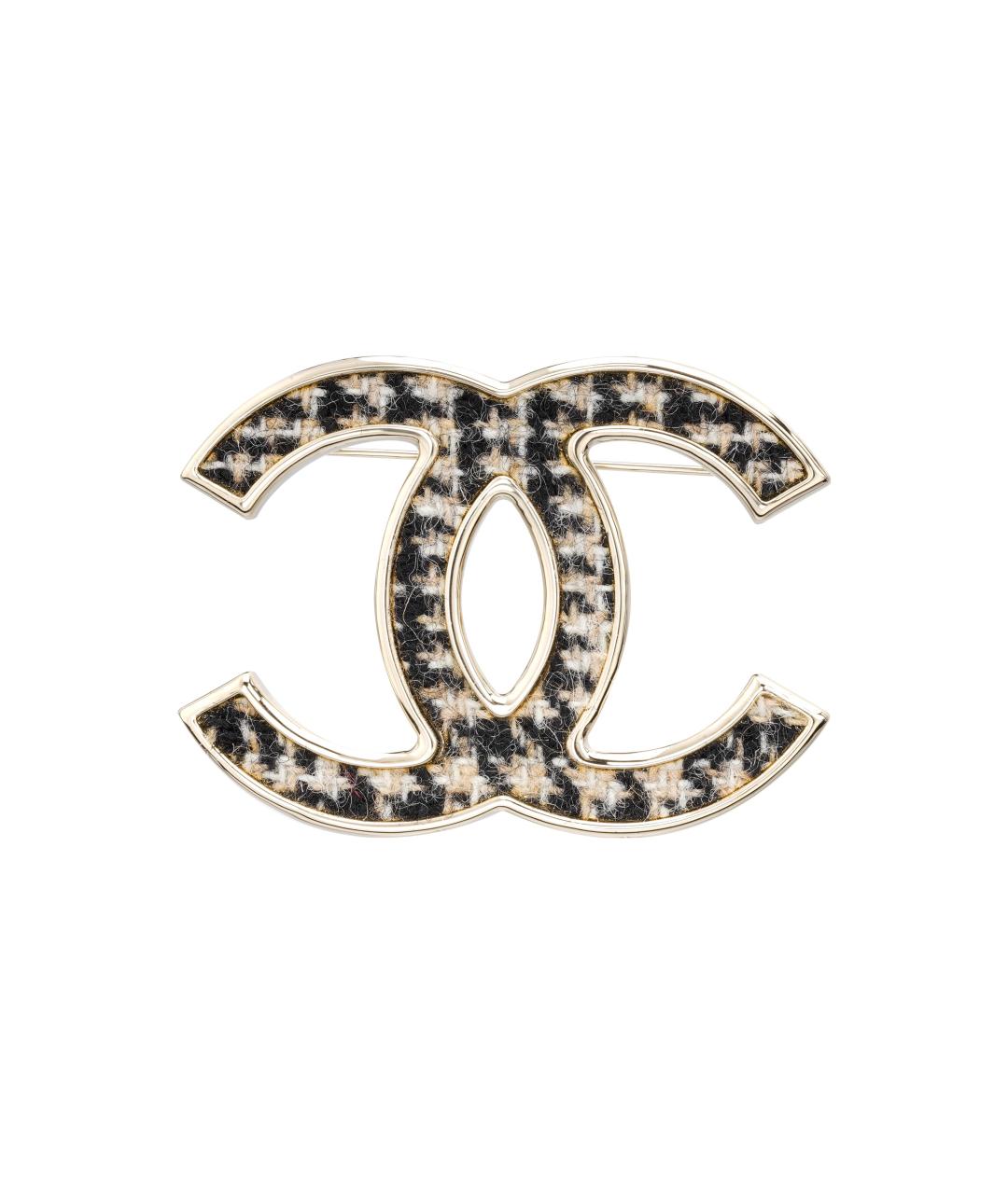CHANEL Черная металлическая булавка / брошь, фото 1