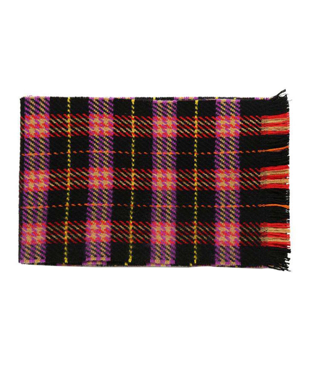 BURBERRY Черный шерстяной шарф, фото 4