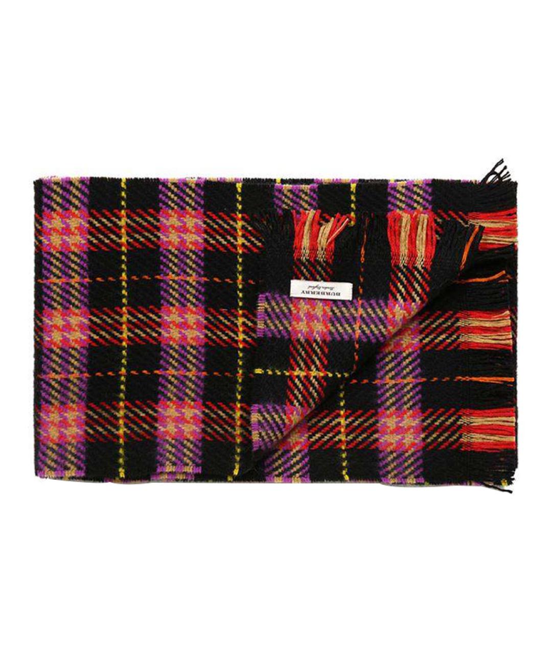 BURBERRY Черный шерстяной шарф, фото 3