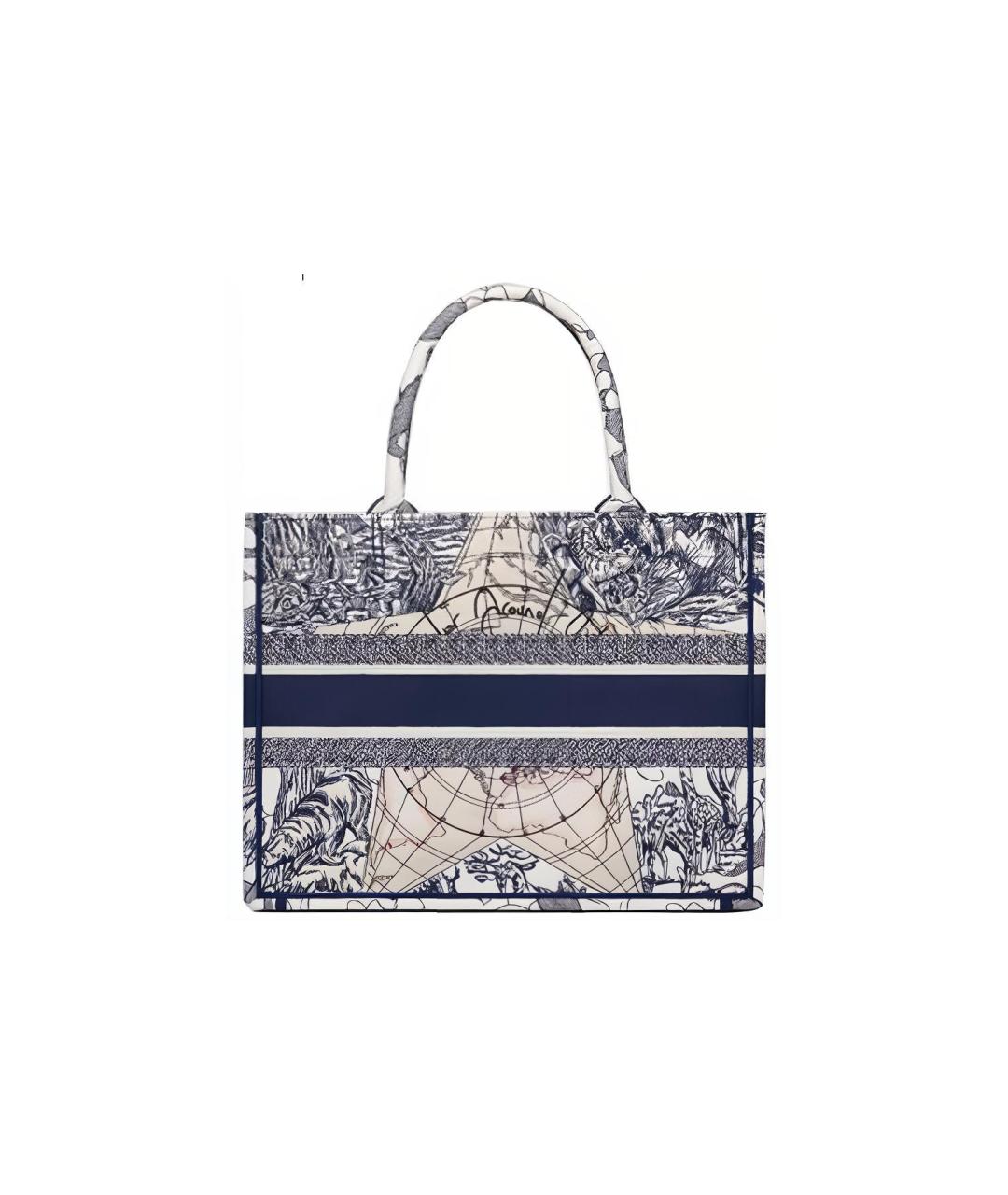 CHRISTIAN DIOR Синяя хлопковая сумка через плечо, фото 3