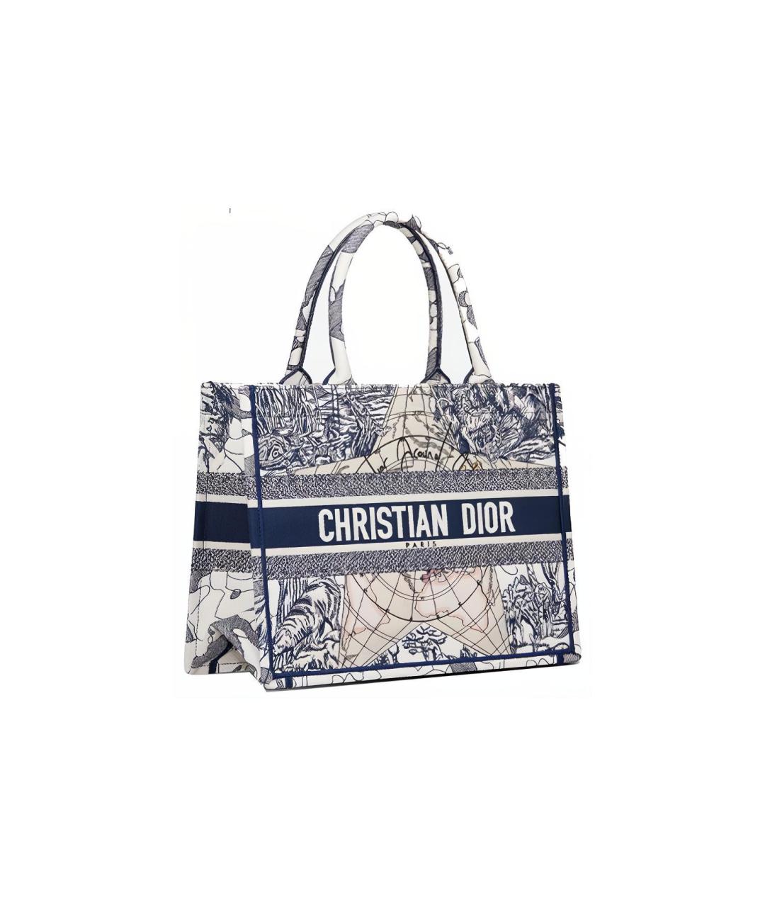 CHRISTIAN DIOR Синяя хлопковая сумка через плечо, фото 2