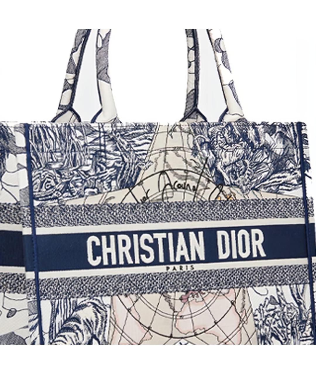 CHRISTIAN DIOR Синяя хлопковая сумка через плечо, фото 4