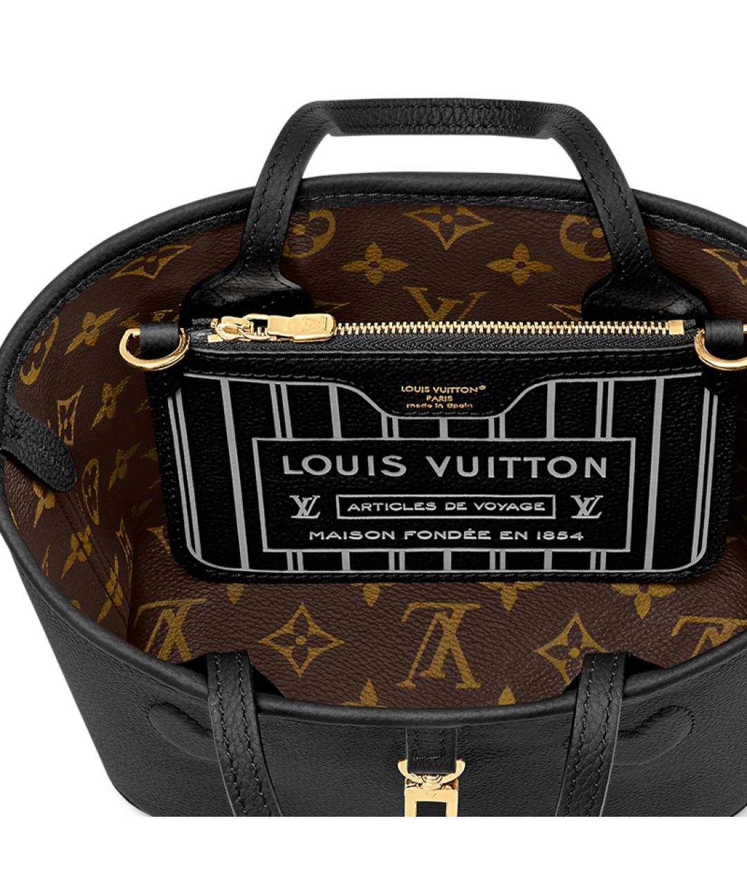 LOUIS VUITTON Черная кожаная сумка через плечо, фото 6