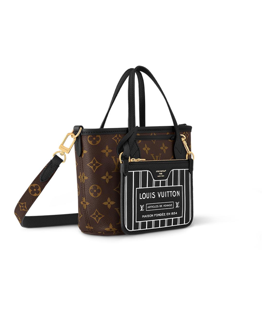 LOUIS VUITTON Черная кожаная сумка через плечо, фото 3