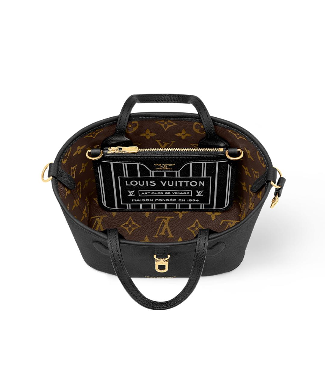 LOUIS VUITTON Черная кожаная сумка через плечо, фото 5