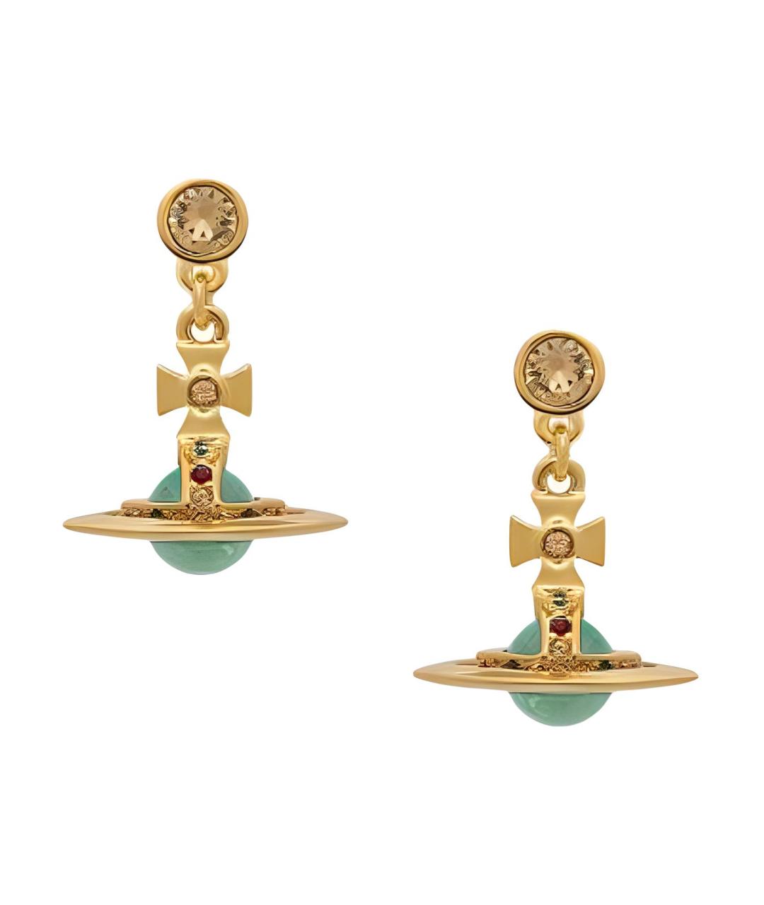 VIVIENNE WESTWOOD Золотые латунные серьги, фото 1