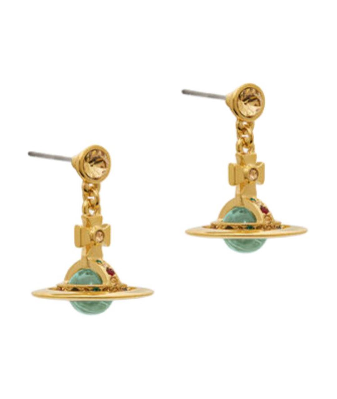 VIVIENNE WESTWOOD Золотые латунные серьги, фото 2